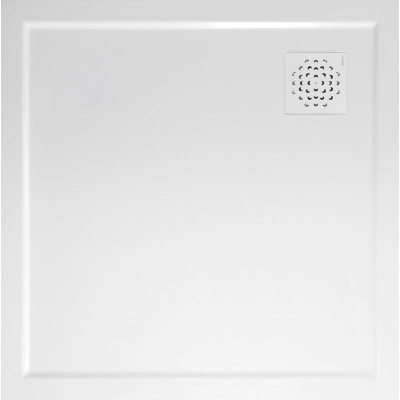 Sprchová vanička XENA z liateho mramoru, štvorcová 90x90cm, biela