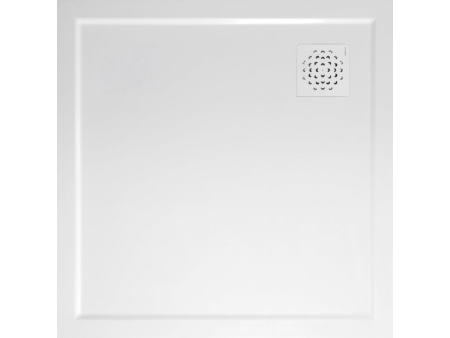 Sprchová vanička XENA z liateho mramoru, štvorcová 90x90cm, biela
