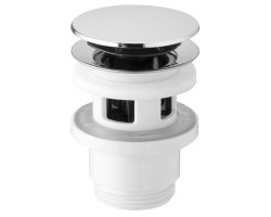 Umyvadlový vývod 5/4“, click-clack, veľká zátka, 32-52 mm, ABS/chróm