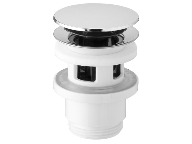 Umyvadlový vývod 5/4“, click-clack, veľká zátka, 32-52 mm, ABS/chróm