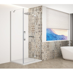 TRINITY CHROME štvorcový sprchový kút 900x900 mm, číre sklo, pravý