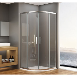 BORG štvrťkruhová sprchová zástena 900x900x1950 mm, R550, číre sklo