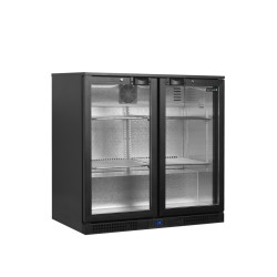 Sklenené výklopné dvere minibaru, čierne TEFCOLD BA26H