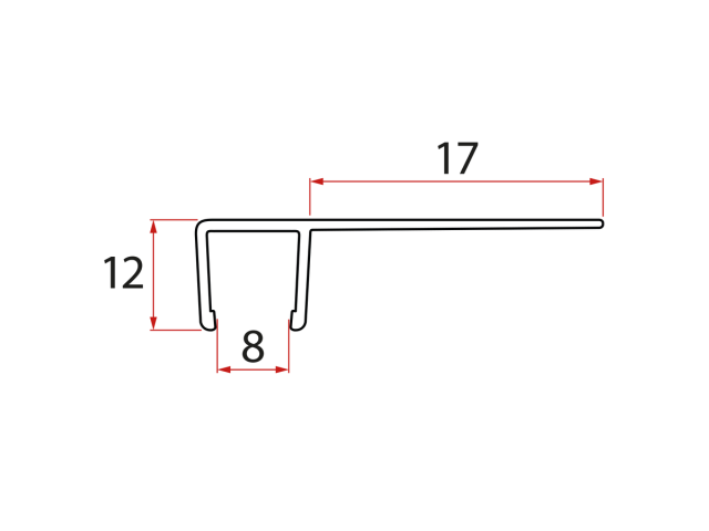 Set svislých těsnění pro sklo 8/8mm, 2000mm (2ks)
