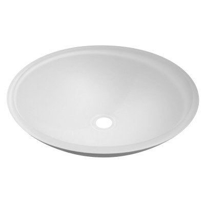 TELICA sklenené umývadlo, priemer 42 cm, biela mat