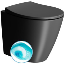 MODO WC misa stojaca, Swirlflush, 37x52cm, spodný/zadný odpad, čierna dual-mat