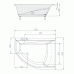 TANDEM R asymetrická vaňa 170x130x50cm, biela (07611)