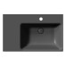 Keramická umývadlová skrinka NUBES 80x50cm, s odkladacou policou vľavo, matná čierna