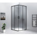 SIGMA SIMPLY BLACK štvorcový sprchovací kút 800x800 mm, rohový vstup, Brick sklo