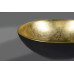MURANO BLACK-GOLD sklenené umývadlo okrúhle 40x14 cm, čierna/zlatá