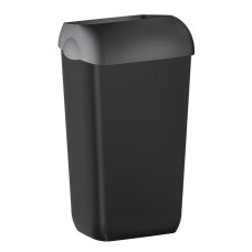 COLORED nástenný odpadkový kôš s vekom 23 l, ABS, čierny matný