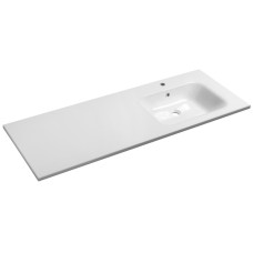Umývadlo ARECA, liaty mramor, 141x51,5 cm, pravé, biele