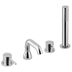 BLUE štvorprvková batéria na okraj vane, chrómová