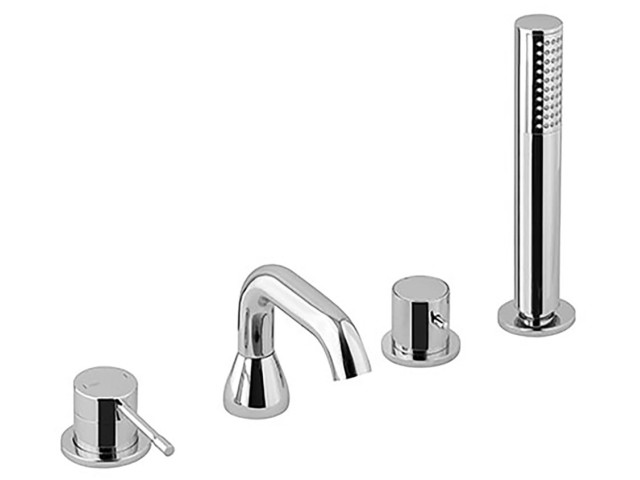 BLUE štvorprvková batéria na okraj vane, chrómová