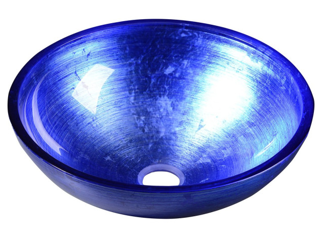 MURANO BLU, sklenené umývadlo okrúhle 40x14 cm, modrá