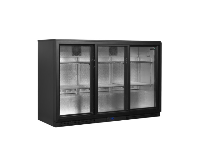 Sklenené otočné dvere minibaru, čierne TEFCOLD BA31S-3