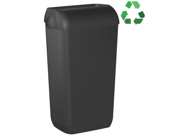 ECOLORED nástenný odpadkový kôš s vekom, 23 l, ABS, Soft Touch, matná čierna
