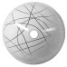 MURANO LINEA sklenené umývadlo okrúhle 40x14 cm, čierna/biela