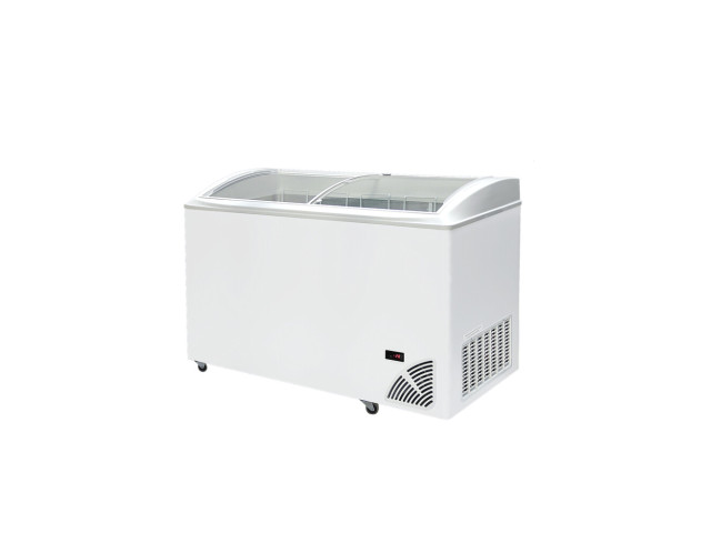 Pultová mraznička so zaobleným skleneným vekom ARO 506/2 White Edge