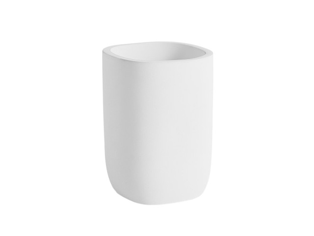 YLENIA stojaca sklenená pohár, biela