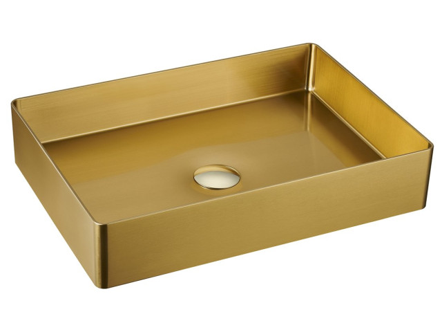 AURUM nerezové umývadlo 50x35,2 cm, vrátane výpuste, zlatá