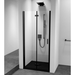 ZOOM LINE BLACK skladacie sprchové dvere 900 mm, číre sklo, ľavé