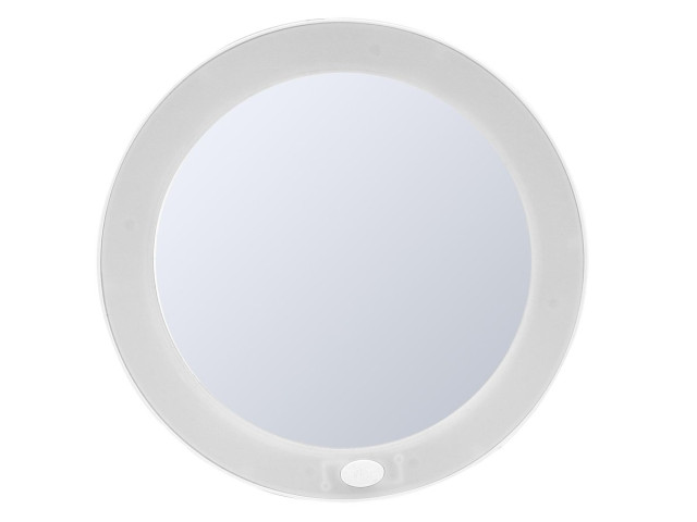 Kozmetické zrkadlo MULAN s prísavkami, LED, Ø 127 mm, biele