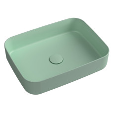 INFINITY RECTANGLE keramické umývadlo na dosku, 50x36 cm, zelená Mint