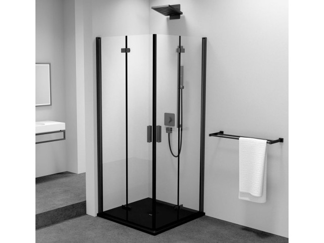 ZOOM BLACK štvorcový sprchový kút 900x900mm, rohový vstup