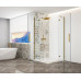 Štvorcový sprchový kút TRINITY GOLD MATT 1100x1100mm, rohový vstup, číre sklo