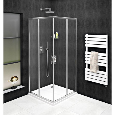 SIGMA SIMPLY štvorcový sprchovací kút 800x800 mm, rohový vstup, číre sklo