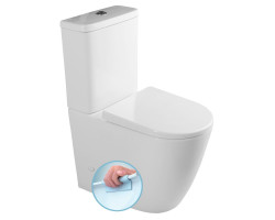 TURKU RIMLESS WC kombi misa zvýšená, spodný/zadný odpad, biela