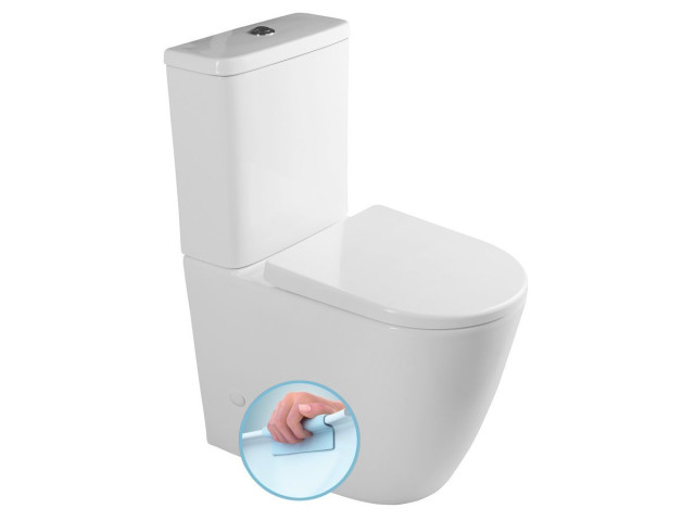 TURKU RIMLESS WC kombi misa zvýšená, spodný/zadný odpad, biela