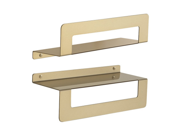 CLEO polička s držiakom na uteráky 300 mm, matná zlatá