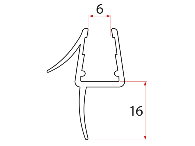 Sada spodných tesnení LEGRO pre štvorcovú zástenu GL2290, 425 mm (2 ks)