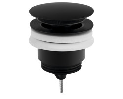 Umyvadlový vývod 5/4“, click-clack, veľká zátka, 10-45 mm, čierna matná