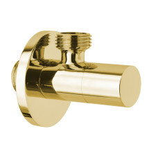 Rohový ventil s rozetou, guľatý, 1/2" x 3/8", zlato