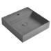 QUADRADO betónové umývadlo vrátane výpuste, 46x46 cm, čierny granit