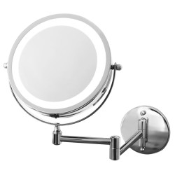MARY kozmetické zrkadlo na zavesenie, LED, Ø 130 mm, chróm
