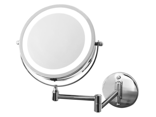MARY kozmetické zrkadlo na zavesenie, LED, Ø 130 mm, chróm