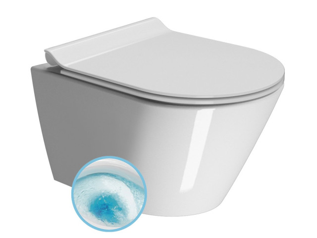 KUBE X závesná WC misa, GeniusFlush, 36x50cm, biela ExtraGlaze