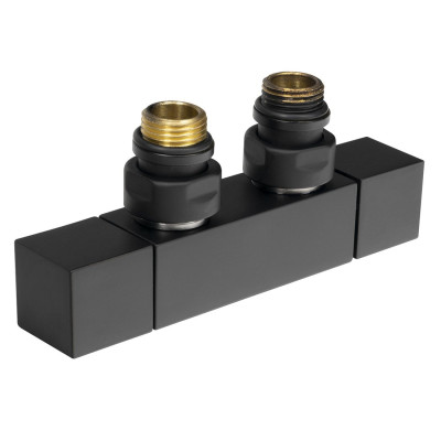 CUBE TWIN spojovacia sada ventilov pre stredové pripojenie, čierna matná