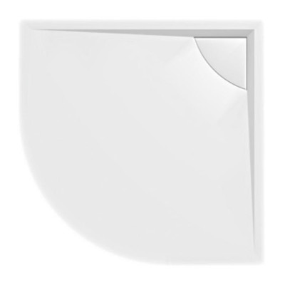 Lusso sprchová vanička z liateho mramoru so záklopom, štvrťkruh 90x90x4cm, R550