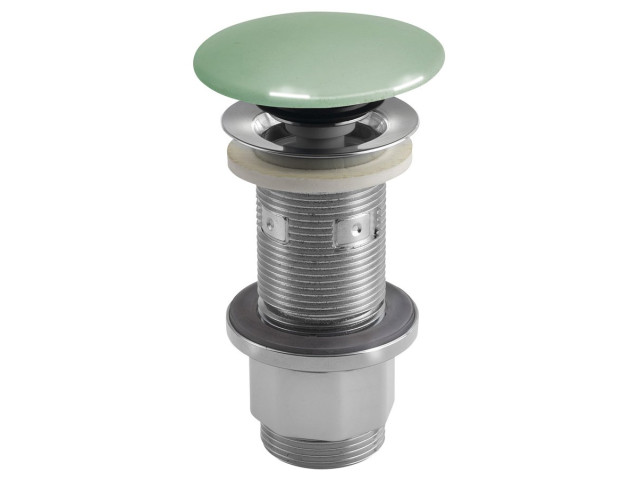 Odtok umývadla 5/4", click-clack, betónová zátka, 10-80 mm, zelená pololesklá