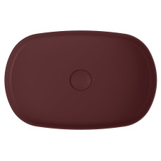 INFINITY OVAL keramické umývadlo na dosku, 55x36 cm, maroon red