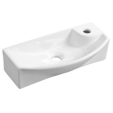 Keramická umývadlová misa CARLON, 45 x 23 cm, otvor pre batériu vpravo, biela