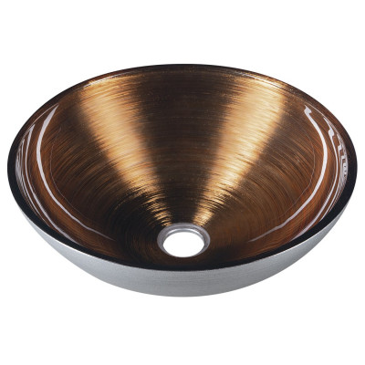 MURANO WENGE sklenené umývadlo okrúhle 40x14 cm, medená/strieborná