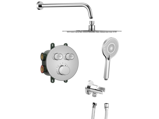 SMART SELECT sprchový set s termostatickou batériou, 2 výstupy, výstup, chróm