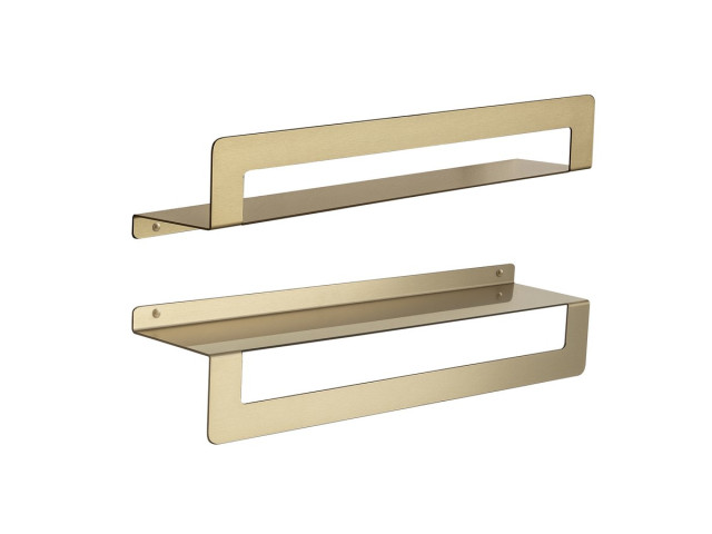 CLEO polička s držiakom na uteráky 500 mm, matná zlatá