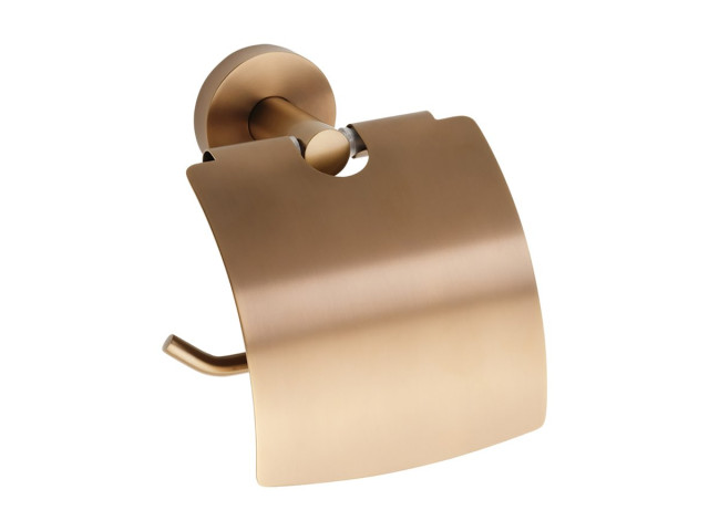 X-ROUND COPPER držiak na toaletný papier s krytom, matná meď